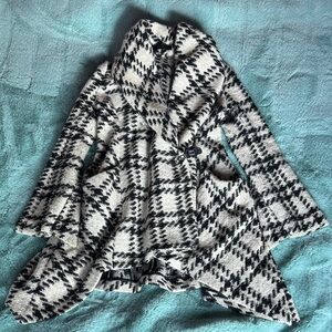 L.A.M.B. Black and White Plaid Wrap Coat